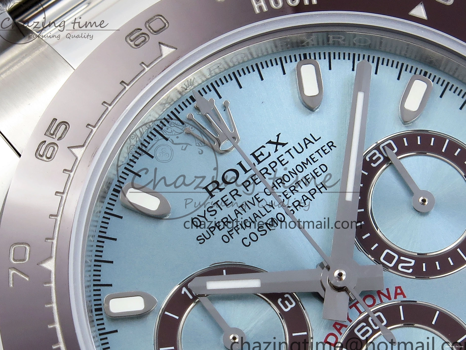 0418 TimelessDesign DAYTONA 116506 SS OMF BEST EDITION ICE BLUE DIAL ON SS BRACELET A7750 (SLIM MOVEMENT) 1811